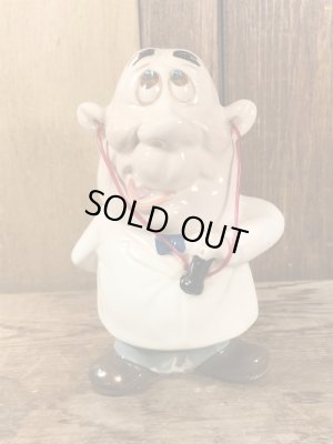 クレイス社製のラインストーンの目が付いたおじさんの60年代ビンテージセラミックフィギュア