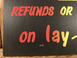 アメリカのお店の注意書きが書かれた70’sヴィンテージサインボード
