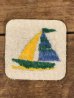 デニム生地にヨットが描かれた70〜80’sヴィンテージ刺繡パッチ
