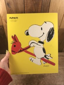 他の写真1: Playskool Peanuts Snoopy “Giddy-Yap!” Wood Puzzle　スヌーピー　ビンテージ　ウッドパズル　ピーナッツ　70年代