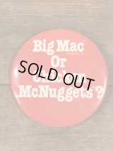 McDonald's “Big Mac Or Chicken McNuggets?” Pinback　マクドナルド　ビンテージ　缶バッジ　ファーストフード　80年代