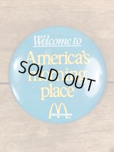 McDonald's “America's Morning Place” Pinback　マクドナルド　ビンテージ　缶バッジ　ファーストフード　80年代
