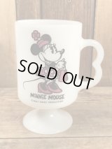 Federal Minnie Mouse Milk Glass Footed Mug　ミニーマウス　ビンテージ　フッテッドマグ　ミルクグラス　70年代
