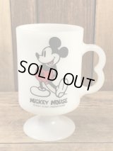 Federal Mickey Mouse Milk Glass Footed Mug　ミッキーマウス　ビンテージ　フッテッドマグ　ミルクグラス　70年代