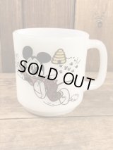 Libbey Mickey Mouse Club Milk Glass Mug　ミッキーマウスクラブ　ビンテージ　マグカップ　ミルクグラス　60年代〜