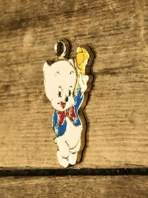 ルーニーテューンズのポーキーピッグの70〜80年代ビンテージメタルチャーム