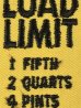 標識の形をしたLoad Limitの70’sヴィンテージ刺繡パッチ