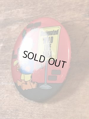 ガーフィールドの金属製のビンテージ缶バッジ