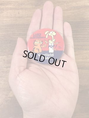 ガーフィールドとオーディーが描かれた80’sヴィンテージ缶バッチ