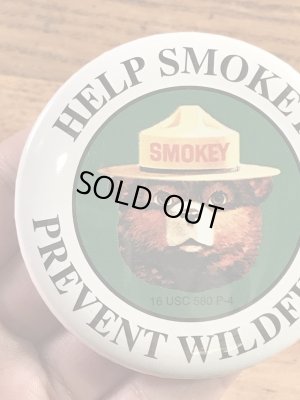 企業キャラクターのスモーキーベアの80’s〜ヴィンテージ缶バッチ