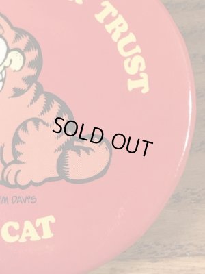 ガーフィールドとメッセージが書かれた80年代ビンテージ缶バッジ