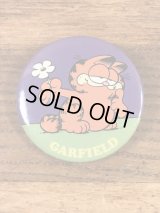 Garfield “Flower” Tin Badge　ガーフィールド　ビンテージ　缶バッジ　80年代