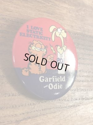 ガーフィールドとオーディーが描かれた80年代ビンテージ缶バッジ