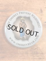 Smokey Bear Tin Badge　スモーキーベア　ビンテージ　缶バッジ　アドキャラ　80年代〜