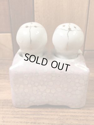 スカルの陶器製の50’sヴィンテージソルト＆ペッパー