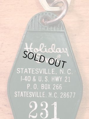 アメリカのモーテル「HOLIDAY INNホリデイイン」のルームキーで使用されていた60〜70年代ビンテージモーテルキー