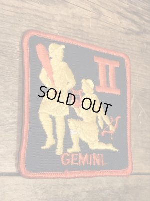 星座のGeminiの70’sヴィンテージ刺繡パッチ