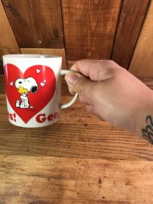 他の写真3: Peanuts Snoopy & Woodstock “Heart” Ceramic Mug　スヌーピー　ビンテージ　マグカップ　ハート　70年代