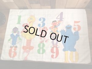セサミストリートのキャラクターとナンバーが書かれた70’sヴィンテージピローケース