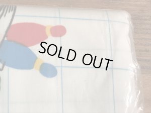 セサミストリートのキャラクターとナンバーが描かれた70’sヴィンテージツインフラットシーツ