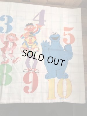 セサミストリートのキャラクターと数字が描かれた70年代ビンテージ枕カバー