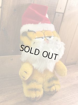 ガーフィールドのサンタクロースの80年代ビンテージ縫いぐるみ