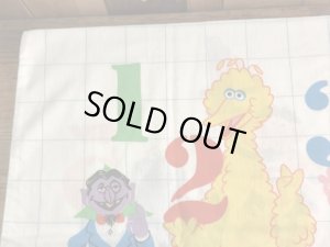 セサミストリートのキャラクターとナンバーが描かれた70’sヴィンテージピローケース