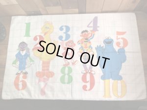 セサミストリートのキャラクターとナンバーが描かれた70’sヴィンテージピローケース