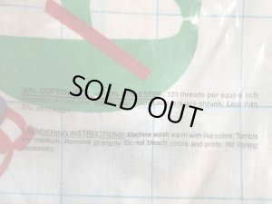 セサミストリートのキャラクターとナンバーが描かれた70’sヴィンテージツインフラットシーツ