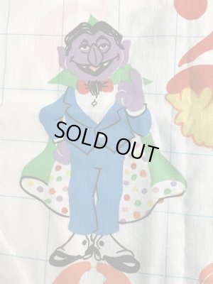 セサミストリートのキャラクターと数字が描かれた70年代ビンテージ枕カバー