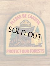 Smokey Bear “Please Be Careful” Patch　スモーキーベア　ビンテージ　ワッペン　企業キャラクター　70年代〜