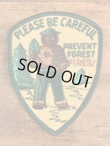 Smokey Bear “Please Be Careful” Patch　スモーキーベア　ビンテージ　ワッペン　企業キャラクター　70年代〜