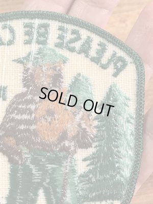 アドバタイジングキャラクターのスモーキーザベアの70’s〜ヴィンテージ刺繡パッチ