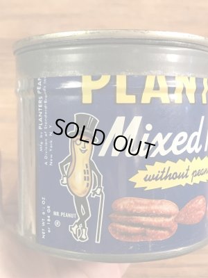 企業キャラクターのミスターピーナッツの70年代ビンテージブリキ缶