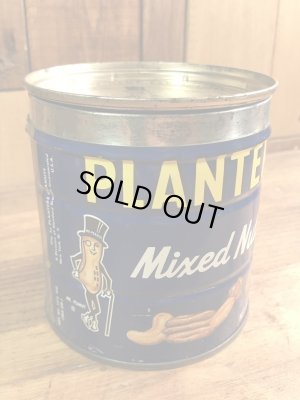 企業キャラクターのミスターピーナッツの70年代ビンテージブリキ缶