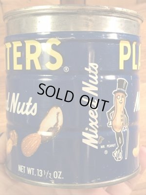 企業キャラクターのミスターピーナッツの70年代ビンテージブリキ缶