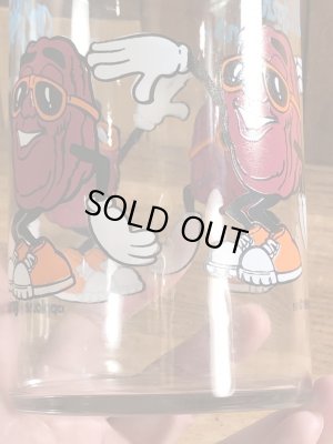 企業キャラクターのカリフォルニアレーズンの80年代ビンテージグラスコップ