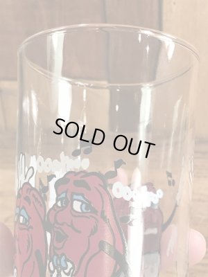 企業キャラクターのカリフォルニアレーズンの80年代ビンテージグラスコップ