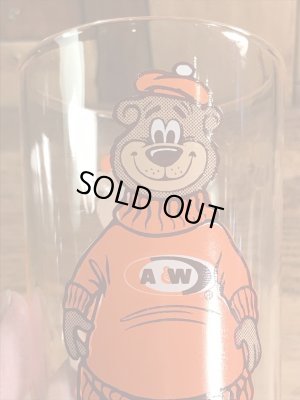 アメリカのファーストフード店A&Wベアの70年代ビンテージガラスコップ