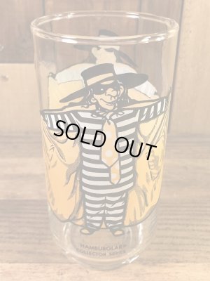 マクドナルドのハンバーグラーの70年代ビンテージガラスコップ