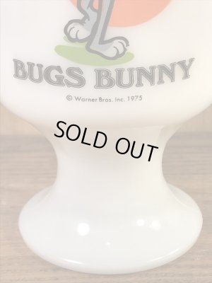 ルーニーテューンズのバッグスバニーの70年代ビンテージミルクガラスマグカップ