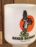 ルーニーテューンズのバッグスバニーの70年代ビンテージミルクガラスマグカップ