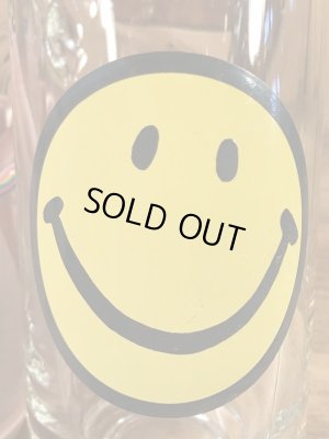スマイルが描かれたガラス製の70年代ビンテージビアジョッキ