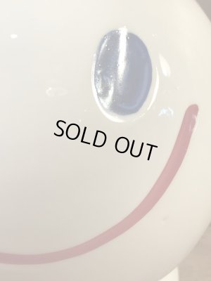 スマイルフェイスのセラミック製の70’sヴィンテージコインバンク