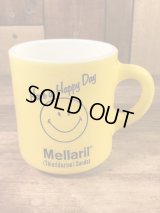 Smile “Have A Happy Day” Mellaril Milk Glass Mug　スマイル　ビンテージ　マグカップ　ミルクガラス　70年代