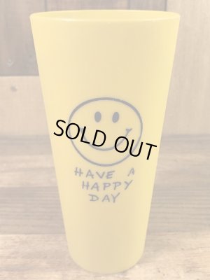 “Have A Happy Day”のスマイルの70年代ビンテージプラスチックカップ