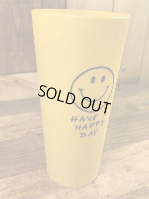“Have A Happy Day”のスマイルの70年代ビンテージプラスチックカップ