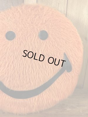 スマイルフェイスの布製の70’sヴィンテージクッション