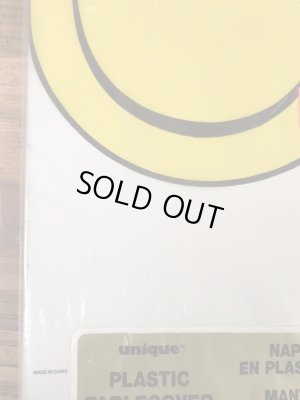 スマイルのビニール製の80年代〜ビンテージテーブルクロス