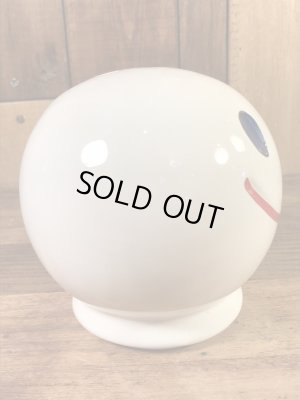 スマイルフェイスのセラミック製の70’sヴィンテージコインバンク